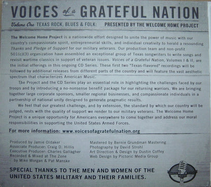 Various : Voices Of A Grateful Nation (Volume One Texas Rock, Blues & Folk) (CD, Comp)