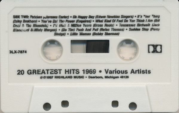 Various : 20 Greatest Hits - 1969 (Cass, Comp)