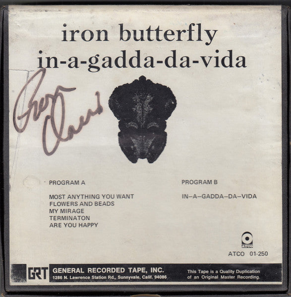 Iron Butterfly : In-A-Gadda-Da-Vida (Reel, 4tr Stereo, 7" Reel, Album)