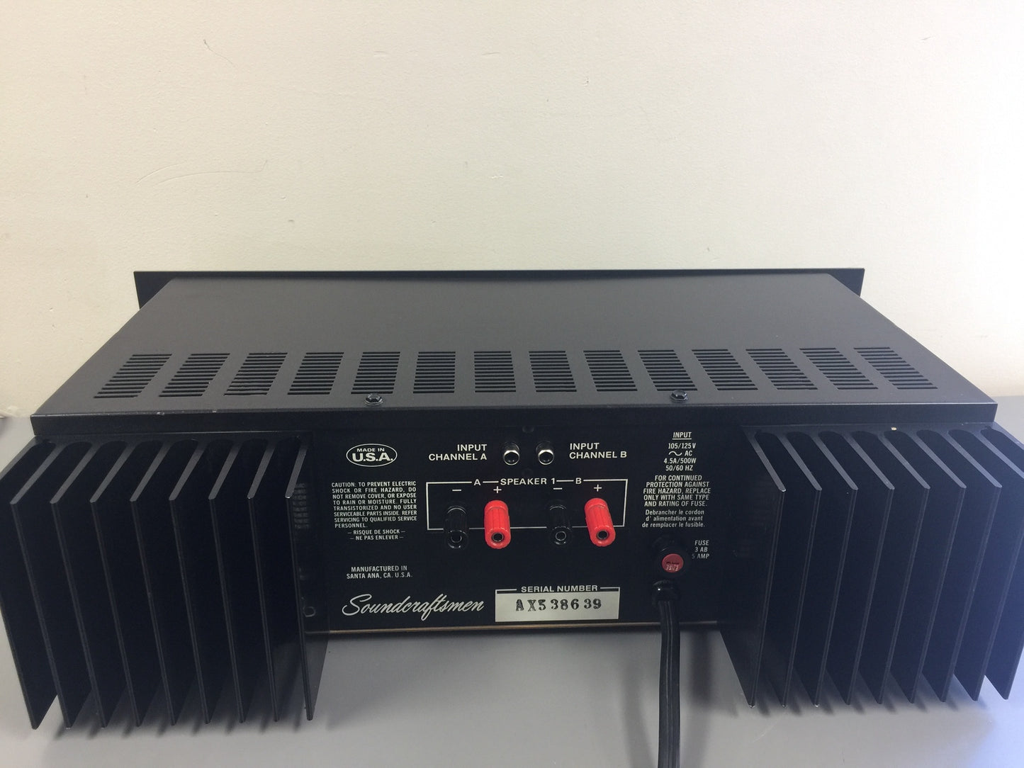 Soundcraftsmen Power Amp A2801 *Manual *140W RMS