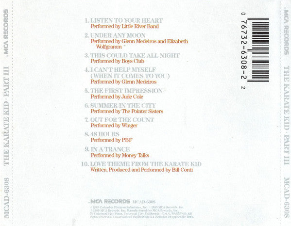 Various : The Karate Kid Part III (Original Motion Picture Soundtrack Album) (CD, Album, Comp)