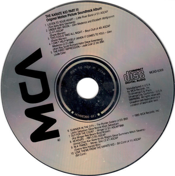Various : The Karate Kid Part III (Original Motion Picture Soundtrack Album) (CD, Album, Comp)