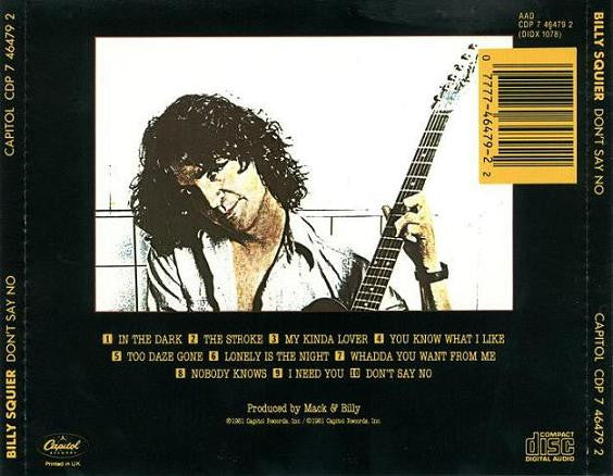 Billy Squier : Don't Say No (CD, Album, RE)
