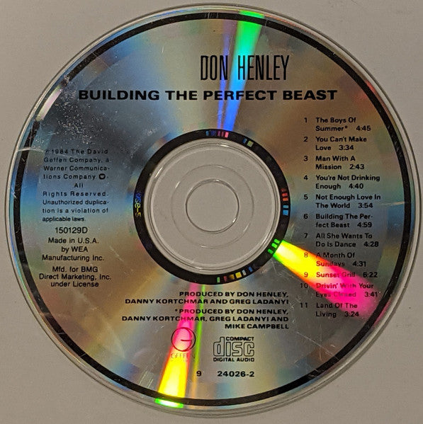 Don Henley : Building The Perfect Beast (CD, Album, Club)