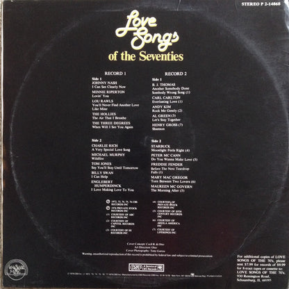 Various : Love Songs Of The Seventies (2xLP, Comp)