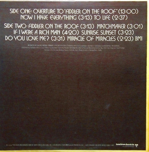 Ferrante & Teicher : Play Music From "Fiddler On The Roof" (LP, Album)