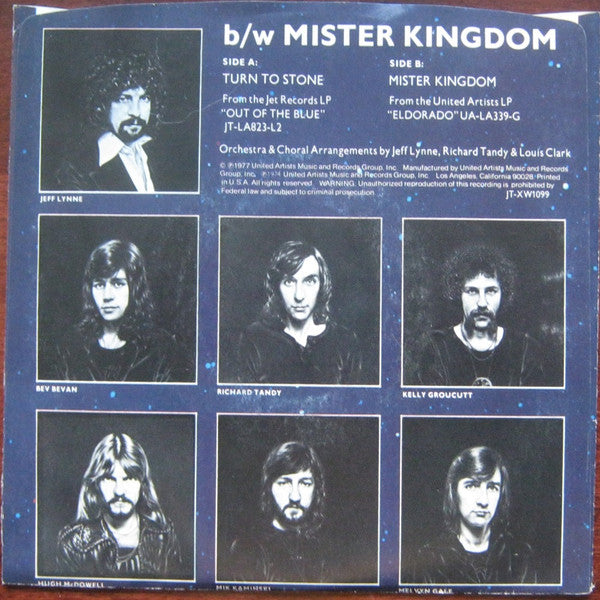 Electric Light Orchestra : Turn To Stone (7", Single, Styrene, Ter)