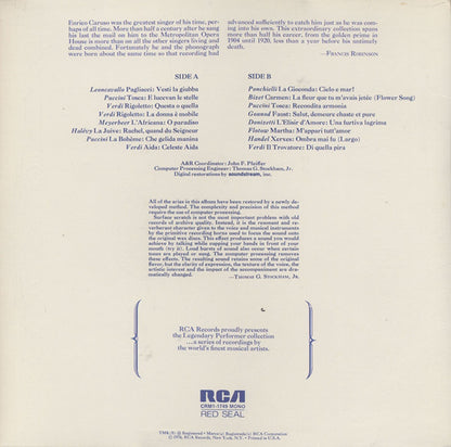 Caruso* : A Legendary Performer (LP, Comp, Mono)