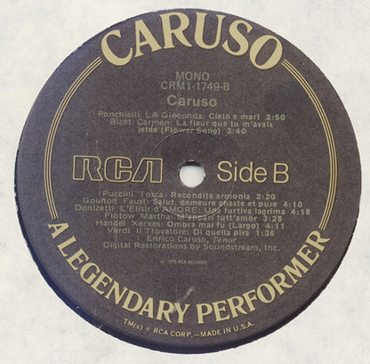 Caruso* : A Legendary Performer (LP, Comp, Mono)