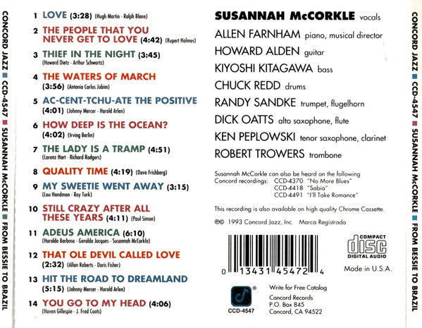 Susannah McCorkle : From Bessie To Brazil (CD, Album)