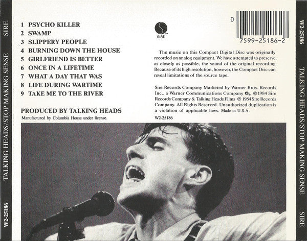 Talking Heads : Stop Making Sense (CD, Album, Club, RE, Dig)