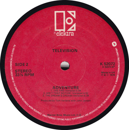 Television : Adventure (LP, Album, RP, Red)