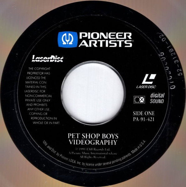 Pet Shop Boys : Videography - The Singles Collection On LaserDisc (Laserdisc, 12", Comp, NTSC)
