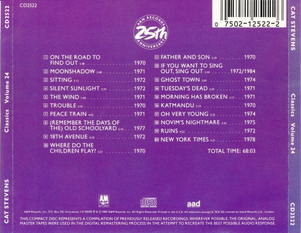 Cat Stevens : Classics Volume 24 (CD, Comp, Den)