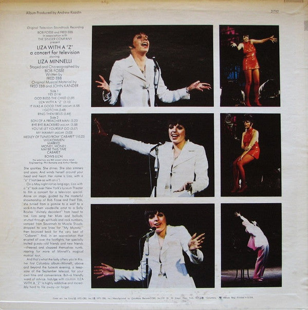 Liza Minnelli : Liza With A "Z" (A Concert For Television) (LP, Album, RE, San)