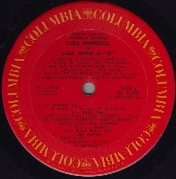 THE MUSIC LPレコード Buy Liza Minnelli : Liza With A 