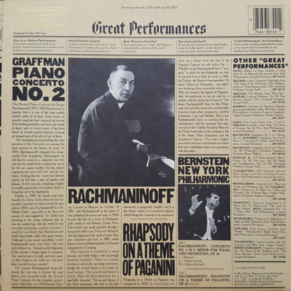 Rachmaninoff* - Graffman*, Bernstein*, New York Philharmonic : Piano Concerto No. 2 / Rhapsody On A Theme Of Paganini (LP, RE, RM)