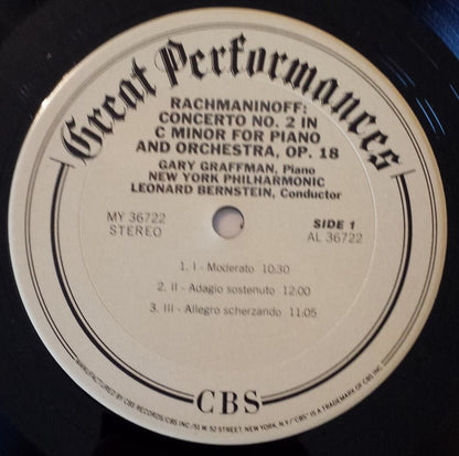 Rachmaninoff* - Graffman*, Bernstein*, New York Philharmonic : Piano Concerto No. 2 / Rhapsody On A Theme Of Paganini (LP, RE, RM)