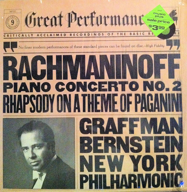 Rachmaninoff* - Graffman*, Bernstein*, New York Philharmonic : Piano Concerto No. 2 / Rhapsody On A Theme Of Paganini (LP, RE, RM)