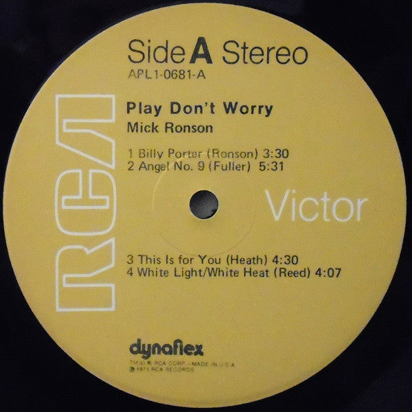 Mick Ronson : Play Don't Worry (LP, Album, Gat)