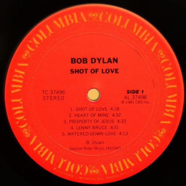 Bob Dylan : Shot Of Love (LP, Album, Pit)