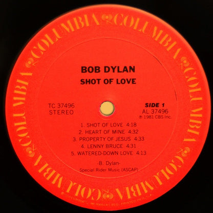 Bob Dylan : Shot Of Love (LP, Album, Pit)