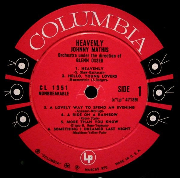Johnny Mathis : Heavenly (LP, Album, Mono, Ter)