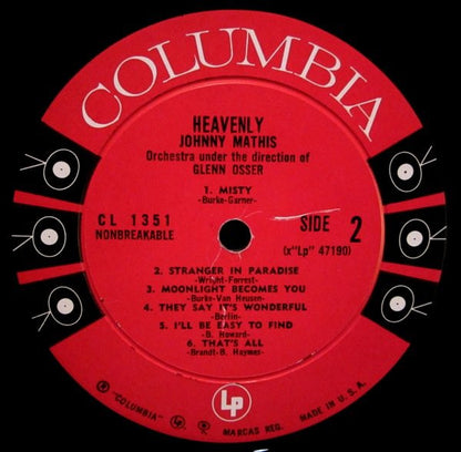 Johnny Mathis : Heavenly (LP, Album, Mono, Ter)
