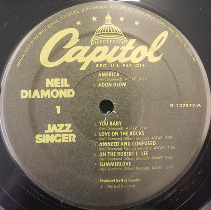 Neil Diamond : The Jazz Singer (Original Songs From The Motion Picture) (LP, Album, Club, RCA)