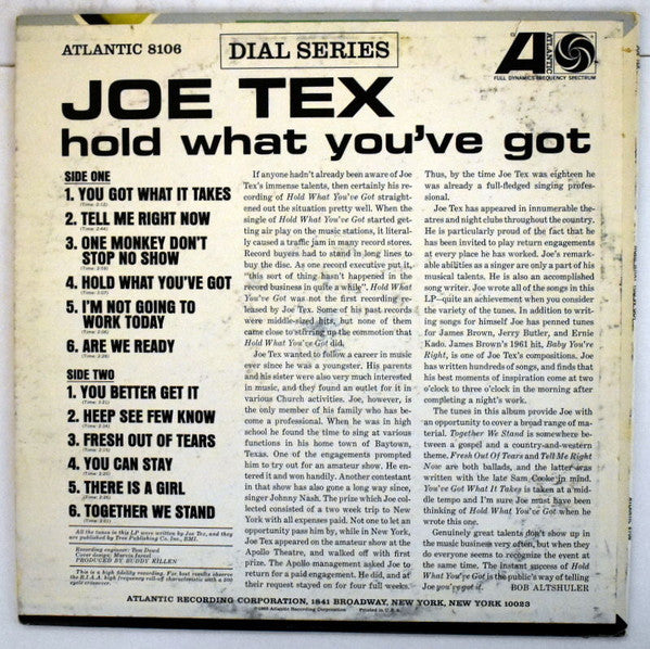 Joe Tex : Hold What You've Got (LP, Album, Mono, MGM)