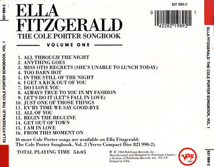 Ella Fitzgerald : The Cole Porter Songbook Volume One (CD, Album, RE, RM)