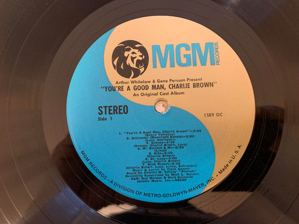 Clark Gesner / With Bill Hinnant, Reva Rose, Karen Johnson (2), Bob Balaban, Skip Hinnant, Gary Burghoff Presented By Arthur Whitelaw, Gene Persson : "You're A Good Man, Charlie Brown" (The Original Cast Album) (LP, Album, RE)