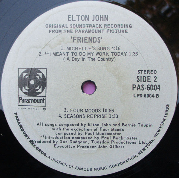 Elton John : Friends (Original Soundtrack Recording) (LP, Album)