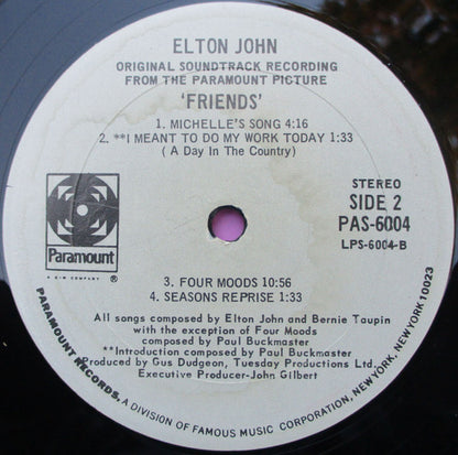 Elton John : Friends (Original Soundtrack Recording) (LP, Album)
