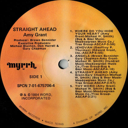 Amy Grant : Straight Ahead (LP, Album, Mon)