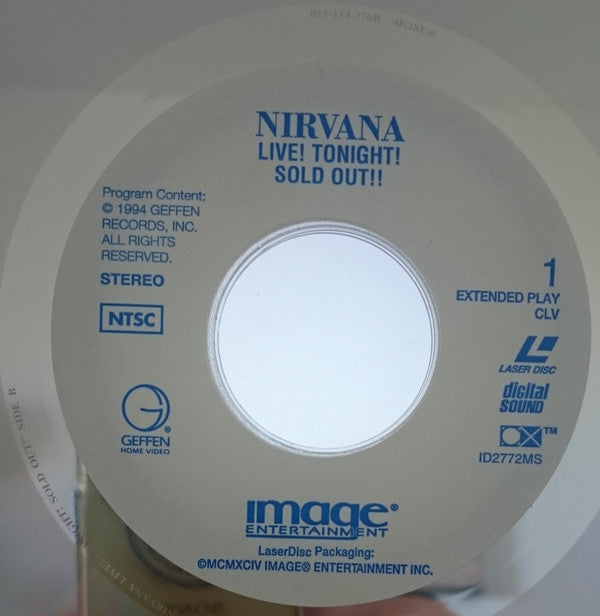 Nirvana : Live! Tonight! Sold Out!! (Laserdisc, 12", NTSC)