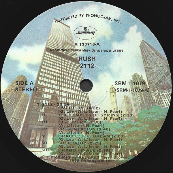 Rush : 2112 (LP, Album, Club, RCA)