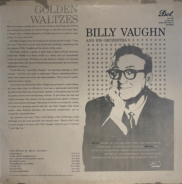 Billy Vaughn And His Orchestra : Golden Waltzes (LP, Album, Mono, Mon)