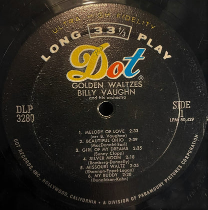 Billy Vaughn And His Orchestra : Golden Waltzes (LP, Album, Mono, Mon)