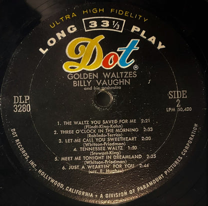 Billy Vaughn And His Orchestra : Golden Waltzes (LP, Album, Mono, Mon)