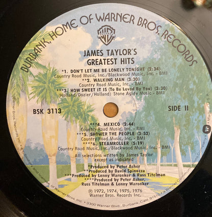 James Taylor (2) : James Taylor's Greatest Hits (LP, Comp, Pin)
