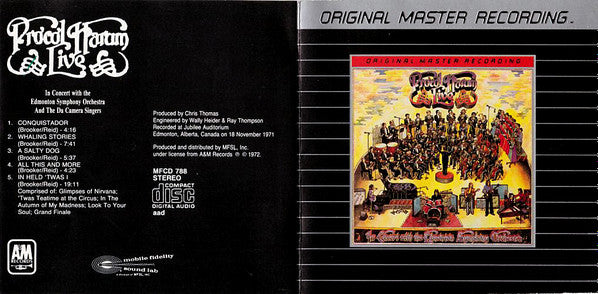 Procol Harum In Concert With The Edmonton Symphony Orchestra : Live (CD, Album, RE, RM)
