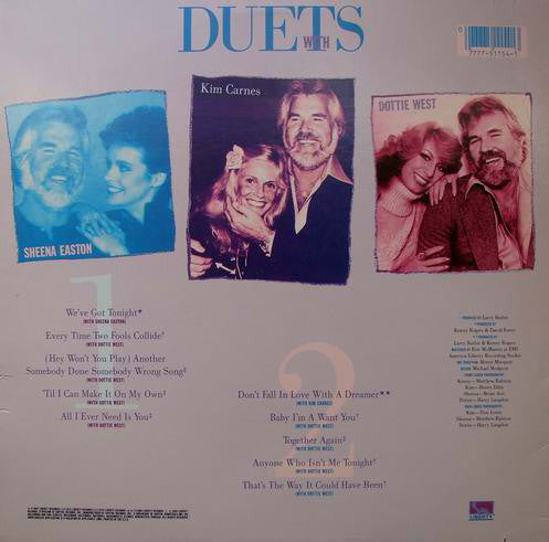 Kenny Rogers With Kim Carnes, Sheena Easton & Dottie West : Duets (LP, Comp)