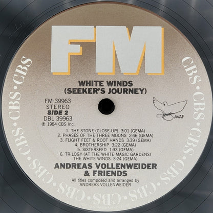 Andreas Vollenweider : White Winds (Seeker's Journey) (LP, Album, Pit)