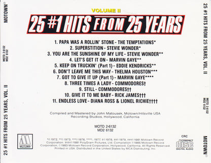 Various : 25 #1 Hits From 25 Years (Volume II) (CD, Comp, SRC)