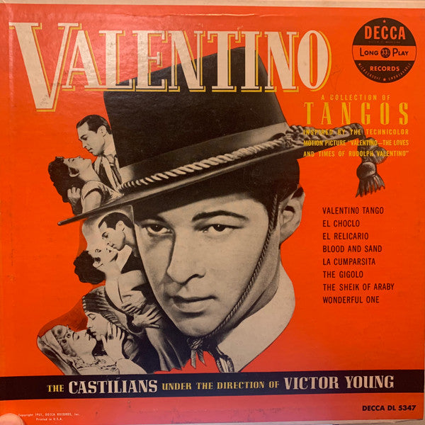 The Castilians Under The Direction Of Victor Young : Valentino (A Collection Of Tangos) (10", Album)
