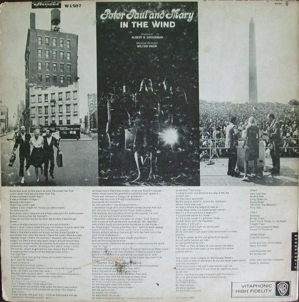 Peter, Paul And Mary* : In The Wind (LP, Album, Mono)