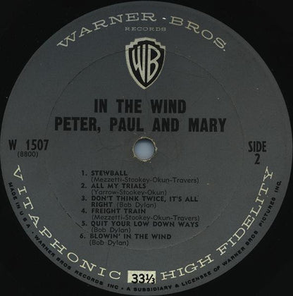 Peter, Paul And Mary* : In The Wind (LP, Album, Mono)