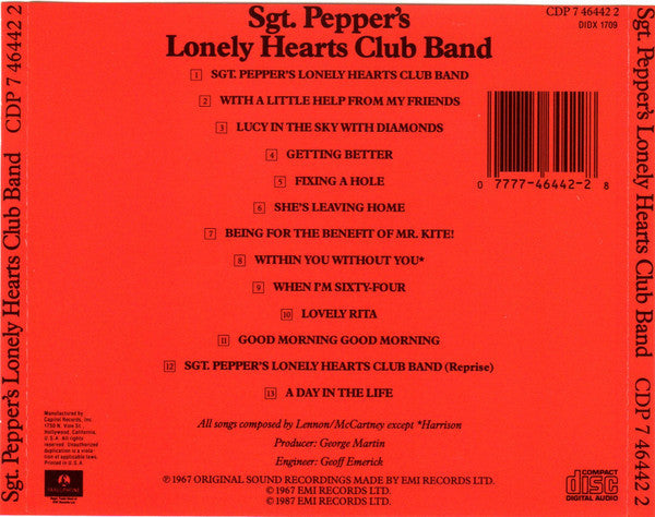 The Beatles : Sgt. Pepper's Lonely Hearts Club Band (CD, Album, RE)