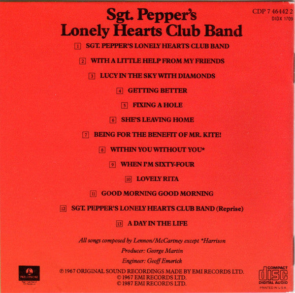 The Beatles : Sgt. Pepper's Lonely Hearts Club Band (CD, Album, RE)